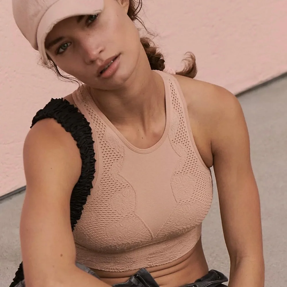 FP Movement Every Single Time Floral Bra in Desert Rose NWOT